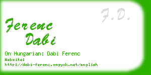 ferenc dabi business card